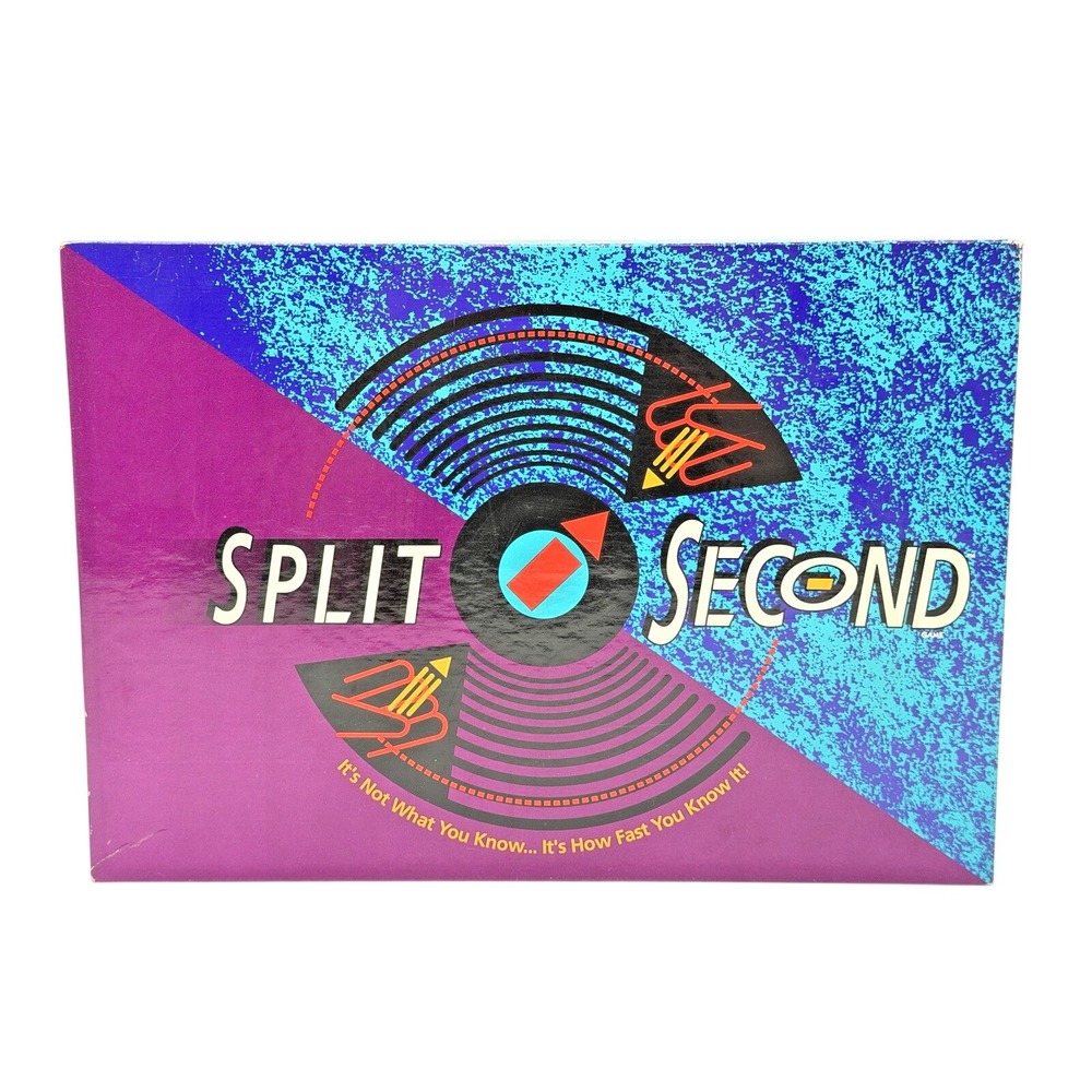 Vintage 1992 Split Second Board Game Parker Brothers Complete w/‎ Hub & Paddles